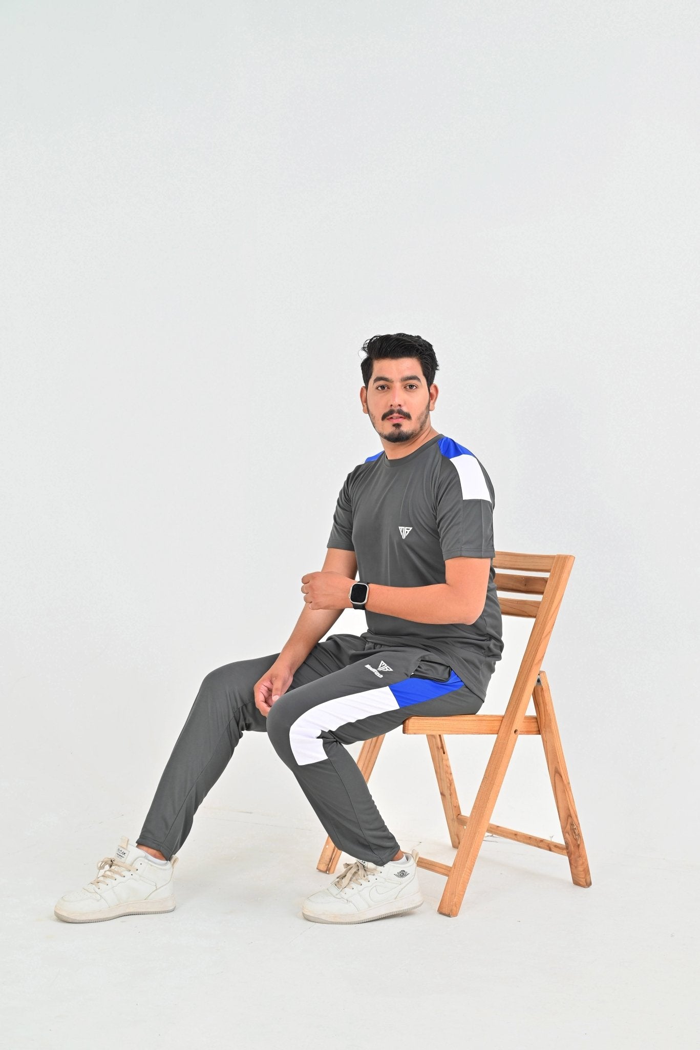 Men's Olive Green Athletic T-Shirt & Track Pants Set with Color Accents - Mod Rush