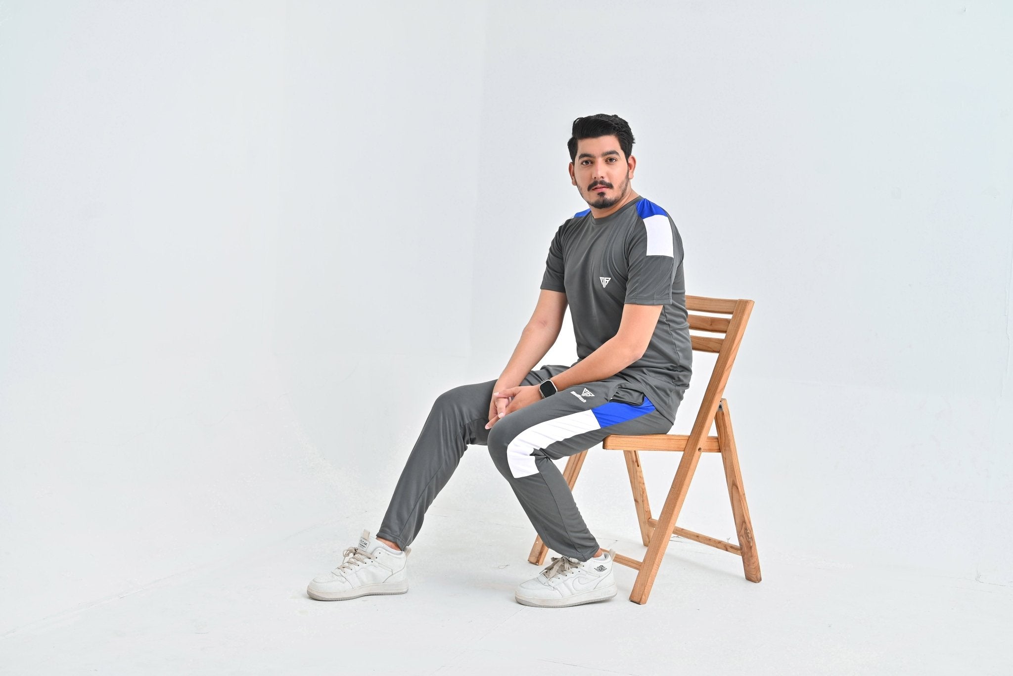 Men's Olive Green Athletic T-Shirt & Track Pants Set with Color Accents - Mod Rush